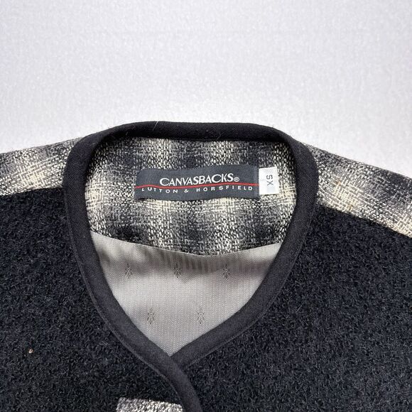 Vintage Canvasbacks Lutton Horsfield Vest XS Wool Retro 90s Patchwork Buttons - Picture 6 of 9